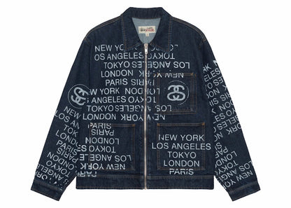 Stussy Zip Work Denim City Link Jacket One Wash
