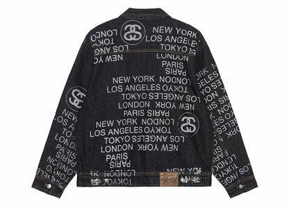 Stussy Zip Work Denim City Link Jacket Washed Black