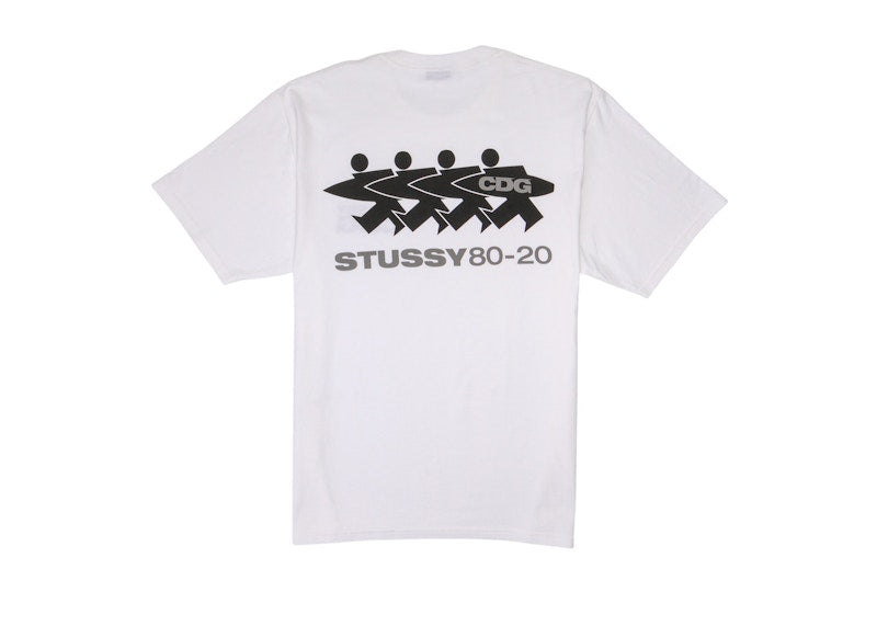 Stussy x CDG Surfman T-shirt White