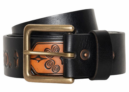Stussy x Levi's Embossed Leather Belt Black