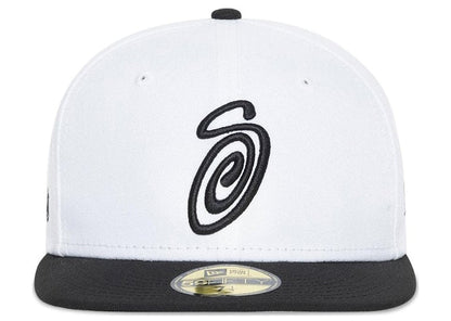 Stussy x New Era Curly S 59Fifty Fitted Cap White/Black