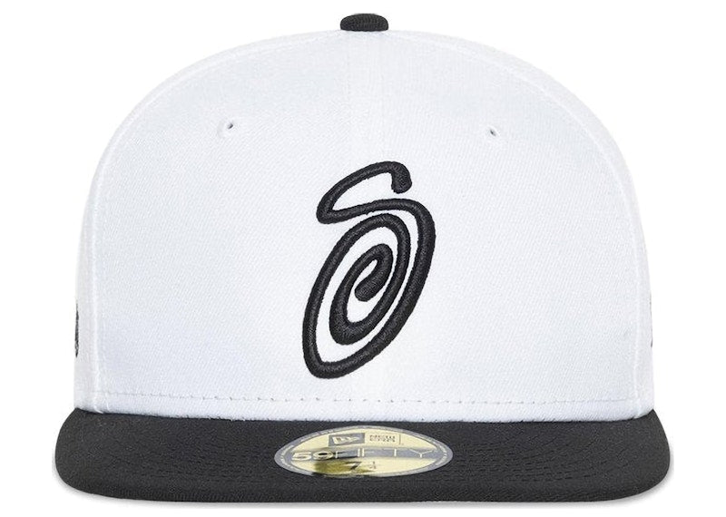 Stussy x New Era Curly S 59Fifty Fitted Cap White/Black