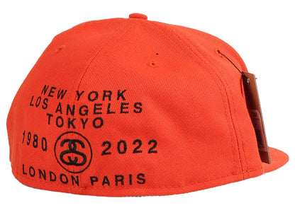 Stussy x New Era World Tour 59Fifty Fitted Cap Orange