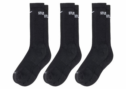 Stussy x Nike Dri-FIT Crew Socks (3 Pack) Black