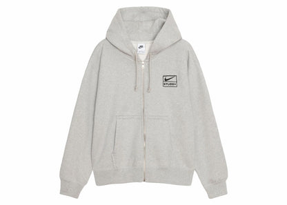 Stussy x Nike Fleece Zip Up Hoodie (Asia Sizing FW23) Grey