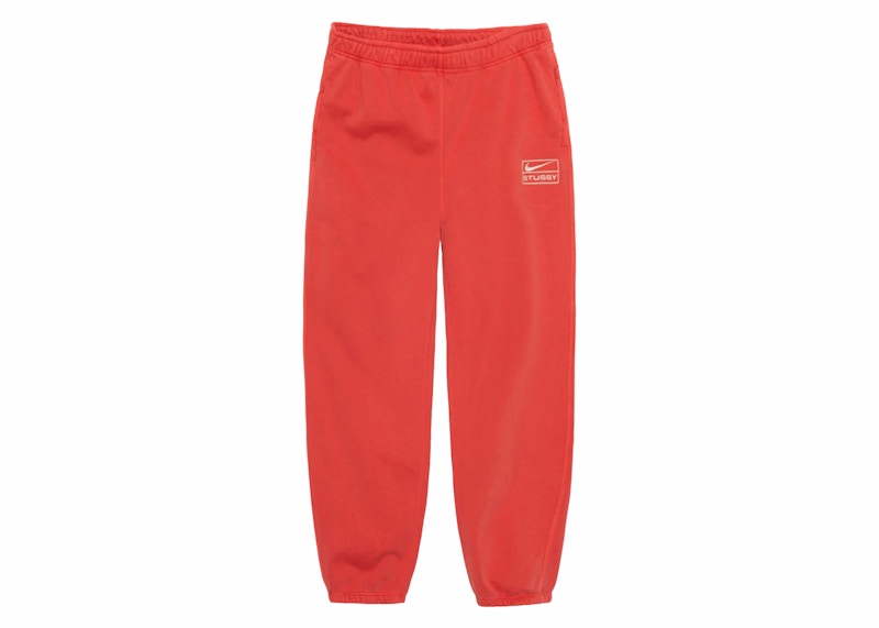 Stussy x Nike Pigment Dyed Fleece Sweatpants (Asia Sizing) Habanero Red