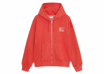 Stussy x Nike Pigment Dyed Fleece Zip Hoodie (Asia Sizing) Habanero Red