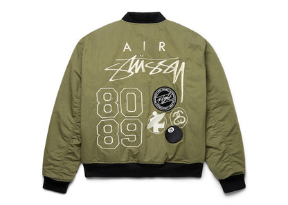 Stussy x Nike Reversible Varsity Jacket Medium Olive/Bright Mandarin