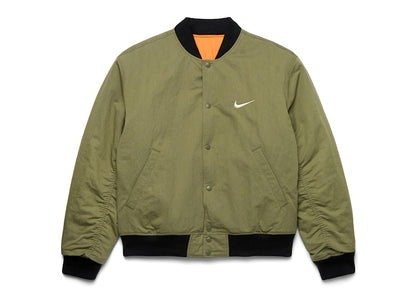 Stussy x Nike Reversible Varsity Jacket Medium Olive/Bright Mandarin
