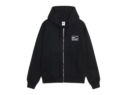 Stussy x Nike Stone Washed Fleece Zip Hoodie (FW25) Black