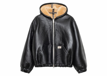 Stussy x Our Legacy Shearling Reversible Zip Hood Cappuccino