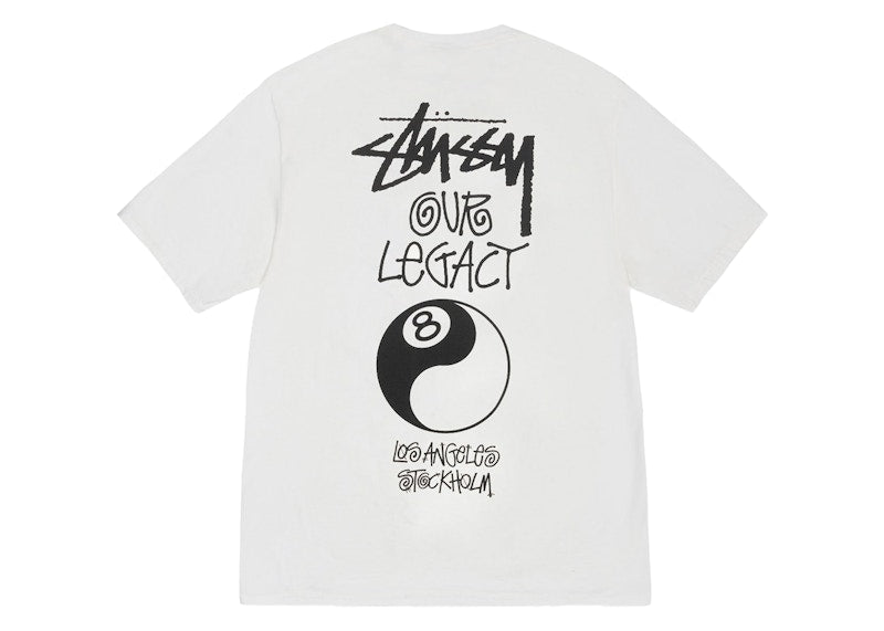 Stussy x Our Legacy Work Shop 8 Ball Yin Yang Pigment Dyed Tee Natural