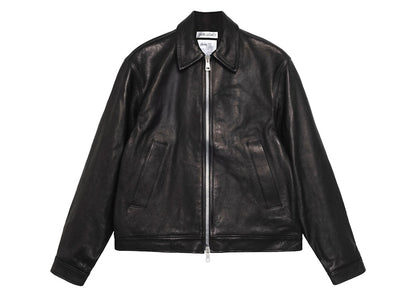 Stussy x Our Legacy Work Shop Blouson Leather Jacket Black