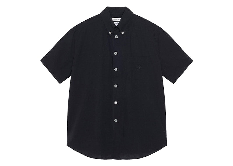Stussy x Our Legacy Work Shop Borrowed S/S Shirt Black Clean Seersucker