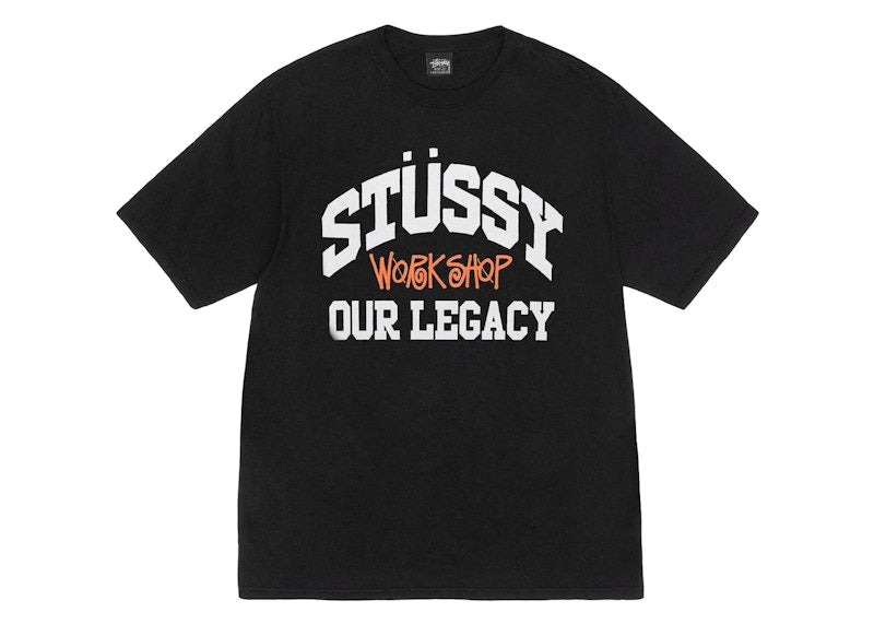 Stussy x Our Legacy Work Shop Collegiate Pigment Dyed Tee Black