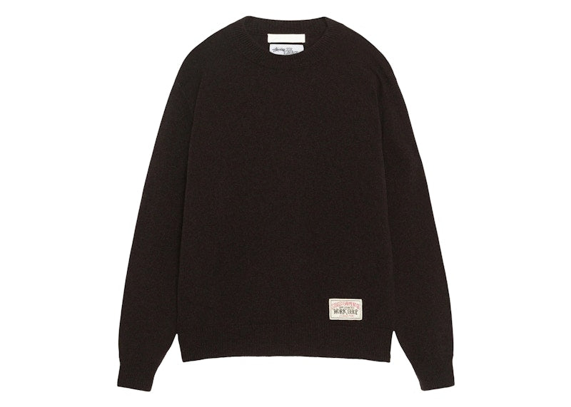 Stussy x Our Legacy Work Shop Knitted Roundneck Sweater Dark Brown Surfman