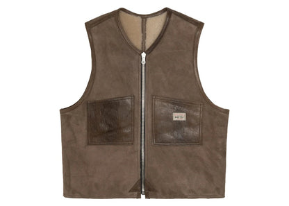 Stussy x Our Legacy Work Shop Reversible Shearling Vest Off White Shearling