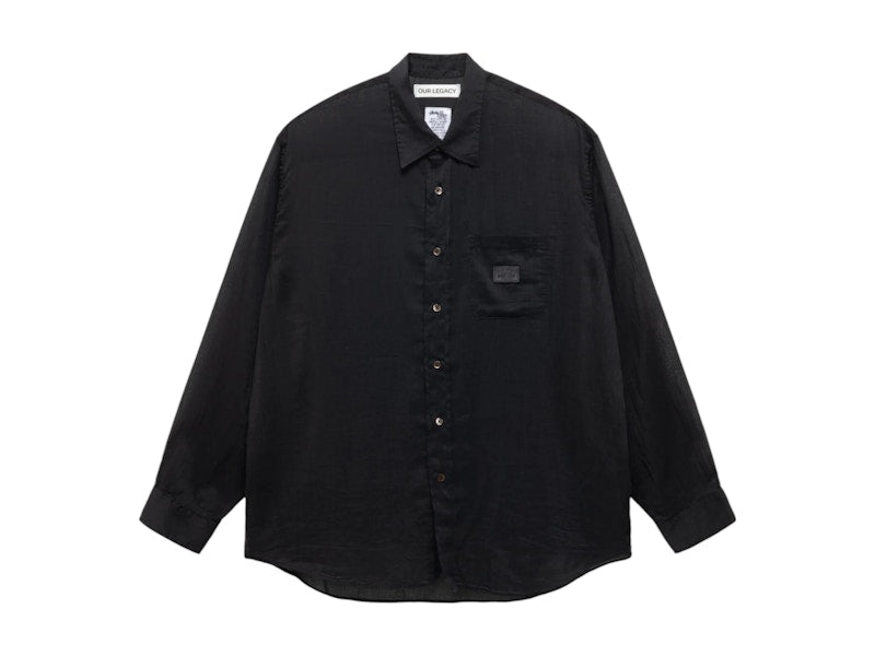 Stussy x Our Legacy Work Shop Shirt Black Cotton Silk