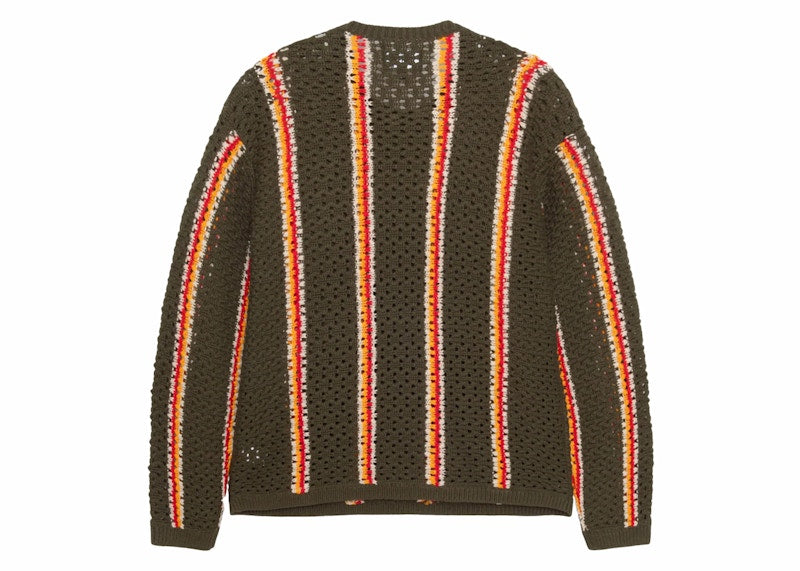 Stussy x Patta Striped Loose Gauge Sweater Olive