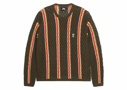 Stussy x Patta Striped Loose Gauge Sweater Olive