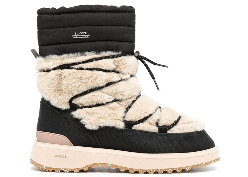 Suicoke Bower-ab-HI-Fur Boot Black Beige