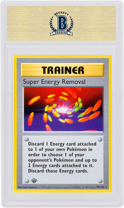 Super Energy Removal 1999 Pokemon TCG Base Set 1st Edition #79/102 (PSA or BGS Graded)