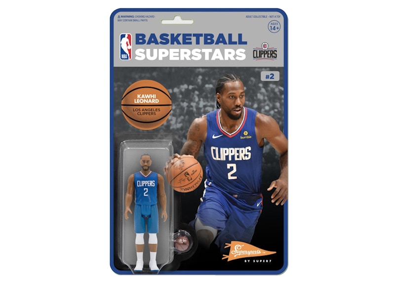 Super7 NBA Basketball Superstars Kawhi Leonard Action Figure Blue