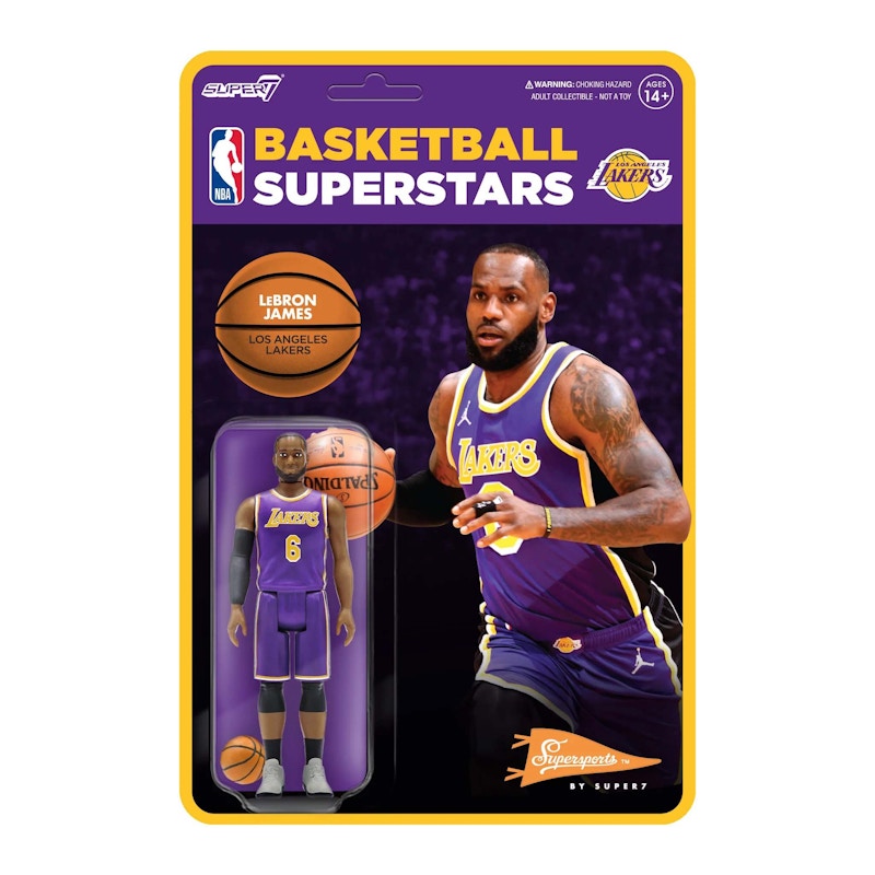 Super7 Supersports NBA Los Angeles Lakers Lebron James Action Figure Purple