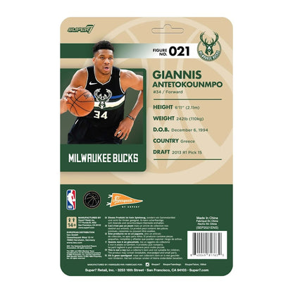 Super7 Supersports NBA Milwaukee Bucks Giannis Antetokounmpo Action Figure Black