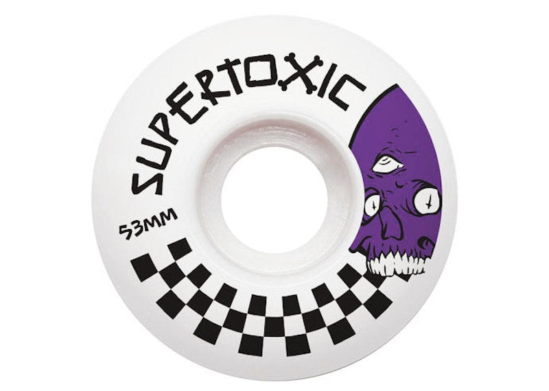 Supertoxic Loco Skull 53mm Skateboard Wheels White/Purple