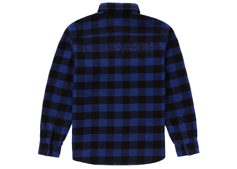 Supreme 1-800 Buffalo Plaid Shirt Royal