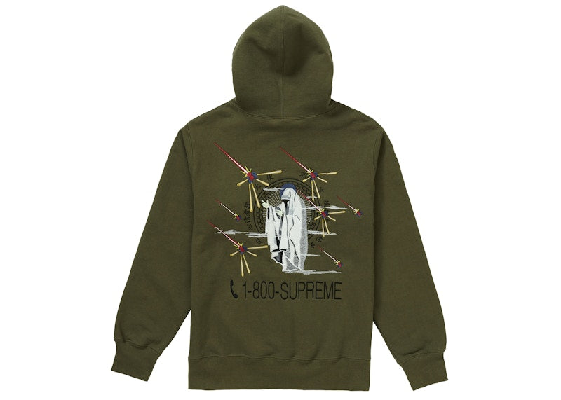 Supreme 1-800 Hooded Sweatshirt Dark Olive