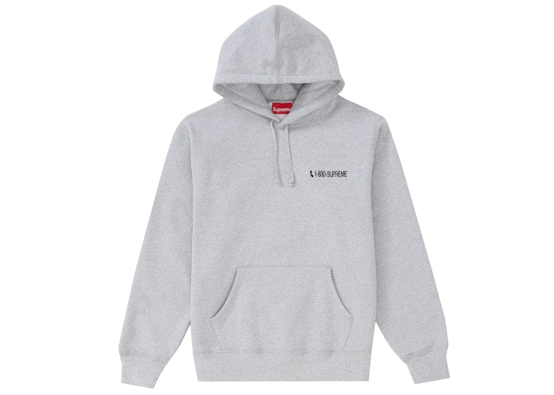 Supreme 1-800 Hooded Sweatshirt Heather Grey