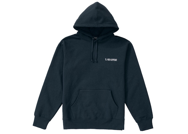 Supreme 1-800 Hooded Sweatshirt Navy