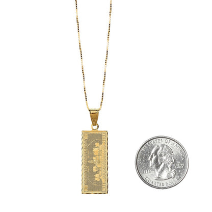 Supreme 100 Dollar Bill Gold Pendant Gold