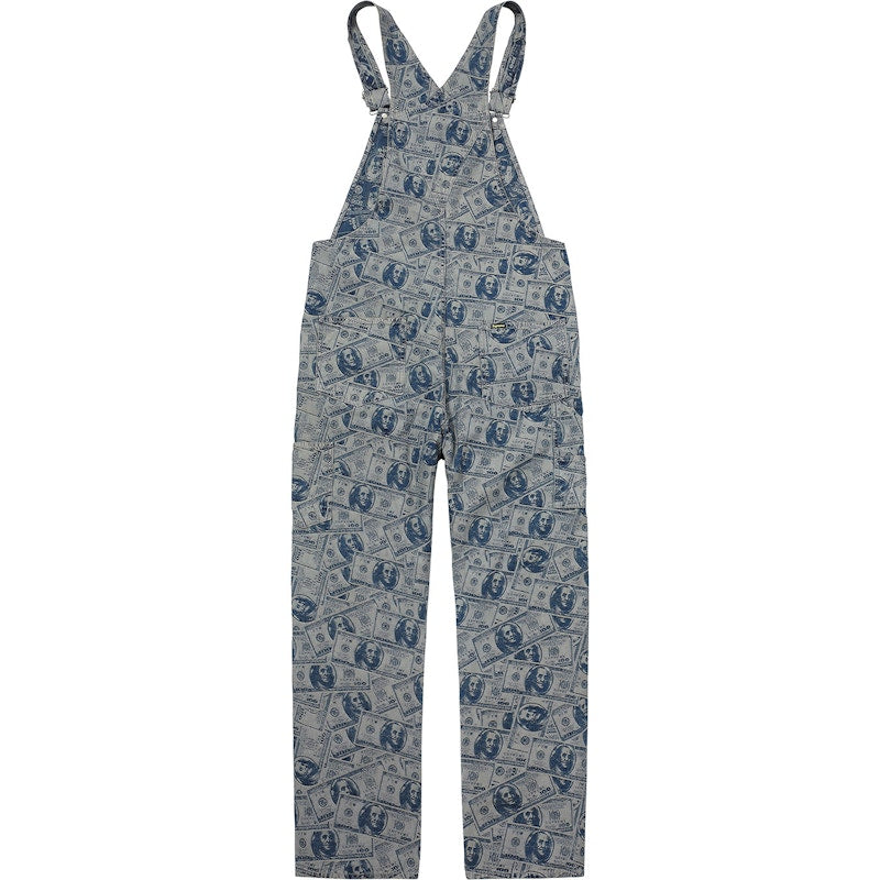 Supreme 100 Dollar Bill Overalls Blue