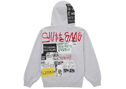 Supreme 176 Zip Up Hooded Sweatshirt Heather Grey