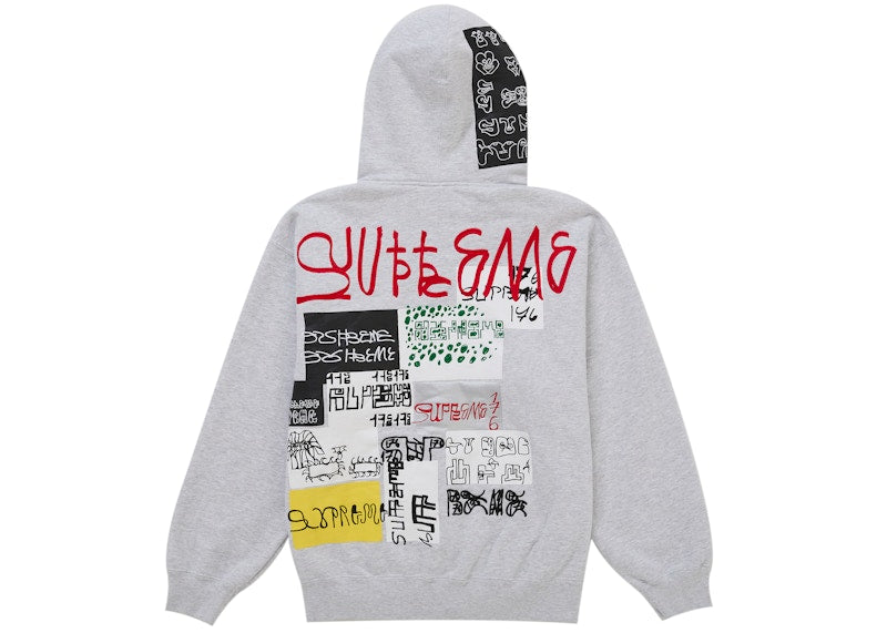 Supreme 176 Zip Up Hooded Sweatshirt Heather Grey