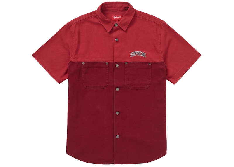 Supreme 2-Tone Denim S/S Shirt Red