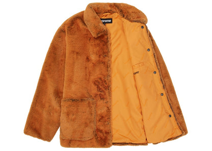 Supreme 2-Tone Faux Fur Shop Coat Orange