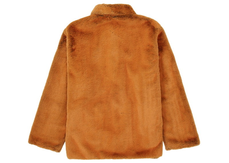 Supreme 2-Tone Faux Fur Shop Coat Orange