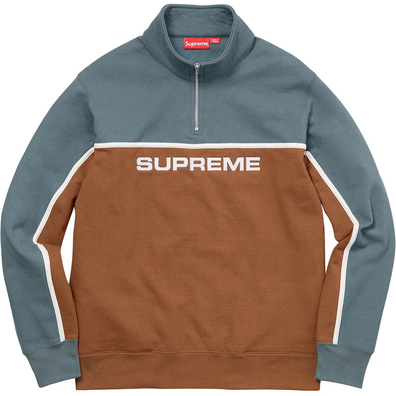 Supreme 2-Tone Half Zip Sweatshirt Rust