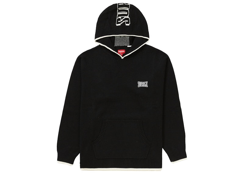 Supreme 2-Tone Hooded Sweater Black