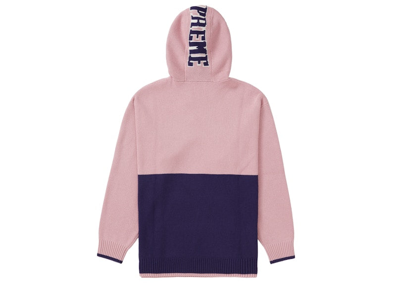 Supreme 2-Tone Hooded Sweater Pink