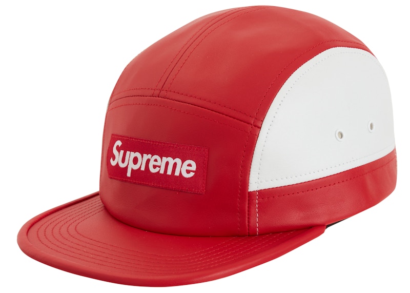 Supreme 2-Tone Leather Camp Cap Red