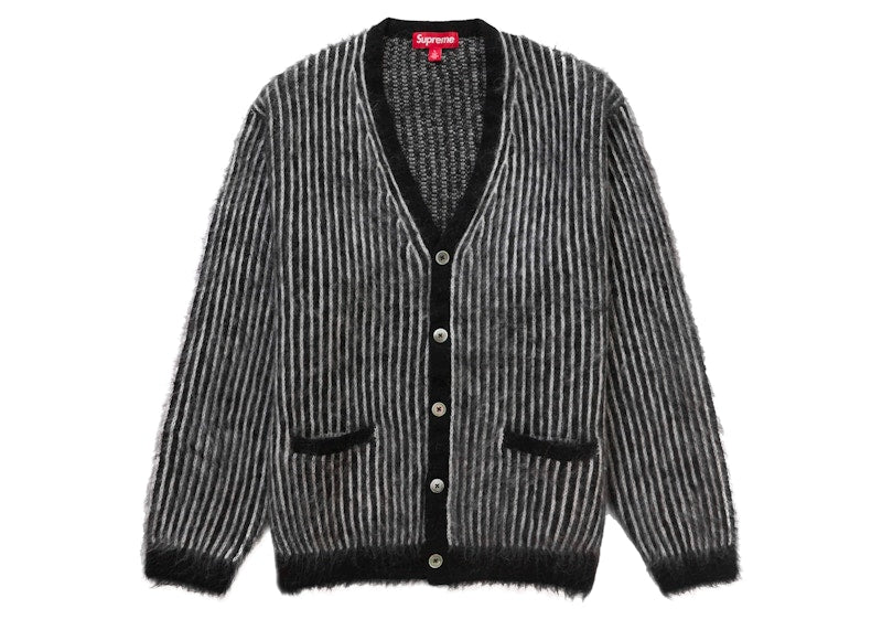 Supreme 2-Tone Mohair Cardigan Black