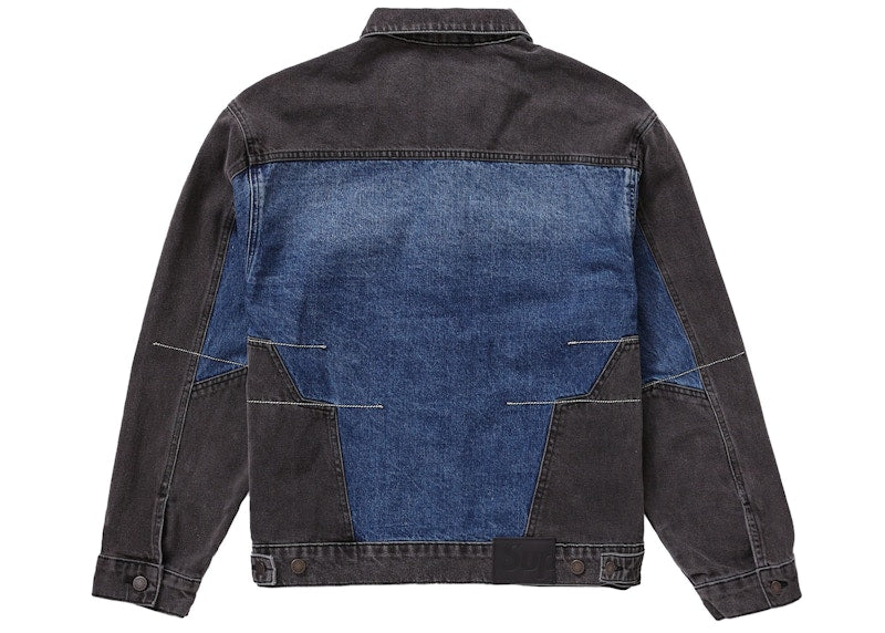 Supreme 2-Tone Paneled Denim Jacket Black