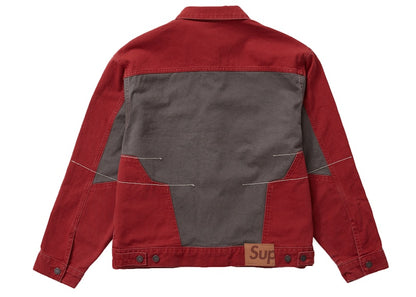 Supreme 2-Tone Paneled Denim Jacket Red