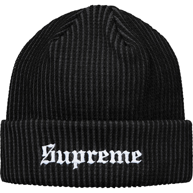 Supreme 2-Tone Rib Beanie Black