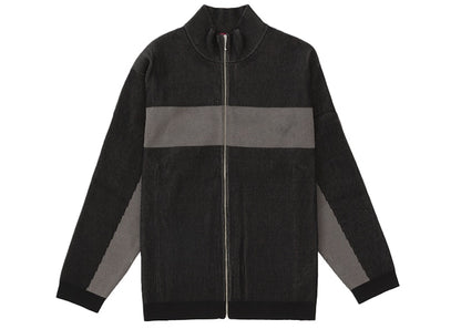 Supreme 2-Tone Ribbed Zip Up Sweater Black